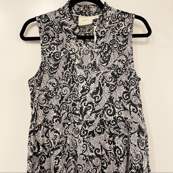 Anthropologie MAEVE Marya Tiered Maxi Dress black and white Paisley Size XS - Picture 7 of 15
